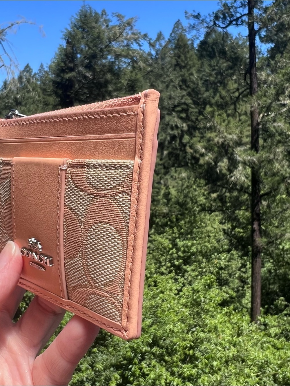 COACH Mini Skinny ID Case Cardholder Wallet & Key Chain NWT AUTHENTIC - Picture 7 of 12